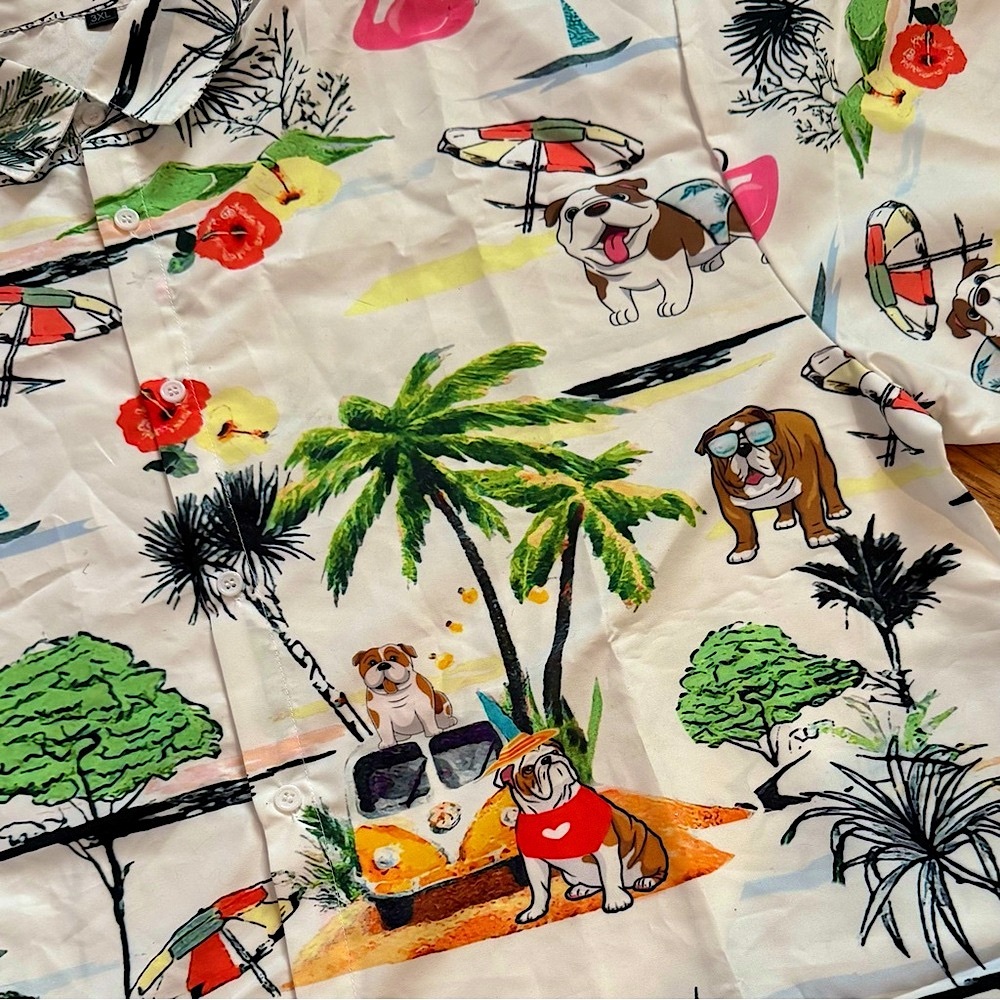Unique & Fun Hawaiian Button-up Collared Shirt | Mens XXL - Picture 4 of 7